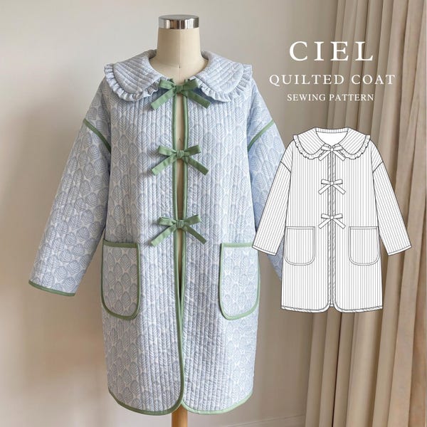 Ciel Quilt Coat Sewing Pattern | Beginner-Friendly, XXS-5XL (Instant Download)