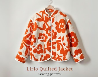 Lirio キルティングジャケットの縫製パターン | 初心者向け、サイズ XXS～4XL（すぐにダウンロード可能）