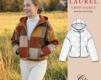 Modello di cucito per giacca corta Laurel / Adatto ai principianti, taglie dalla XXS alla 4XL (download immediato)