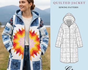 Siena Quilt Coat Sewing Pattern | Beginner-Friendly, XXS-4XL (Instant Download)