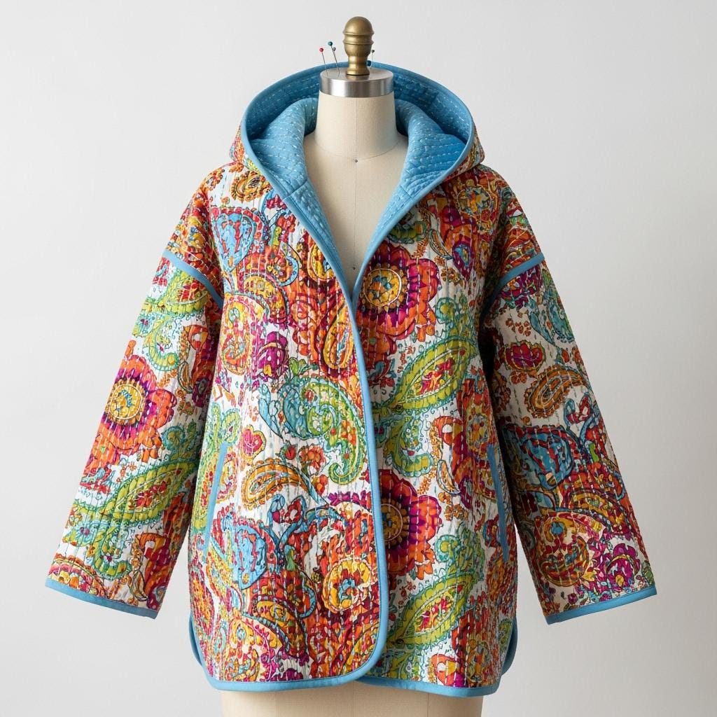 Hooded Quilted Jacket Sewing Pattern | Beginner Friendly | Sizes XXS ...