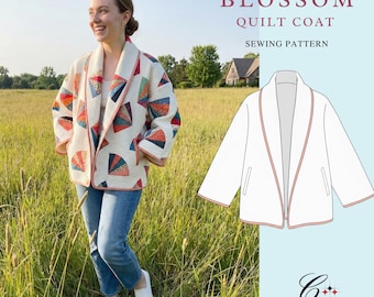 Blossom Quilt coat Sewing Pattern | beginner friendly, Sizes XXS-4XL | jacket pattern |(Instant Download)