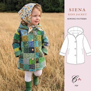 Siena KIDS Quilt Coat Sewing Pattern | Coat Pattern, Toddlers Pattern Beginner-Friendly, Sewing Pattern For Toddlers, Kids Jacket 6M-10Y