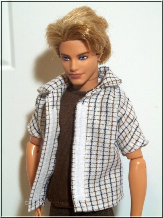 Ken Doll Clothes Three Piece Outfit Checked Collared Shirt Etsy