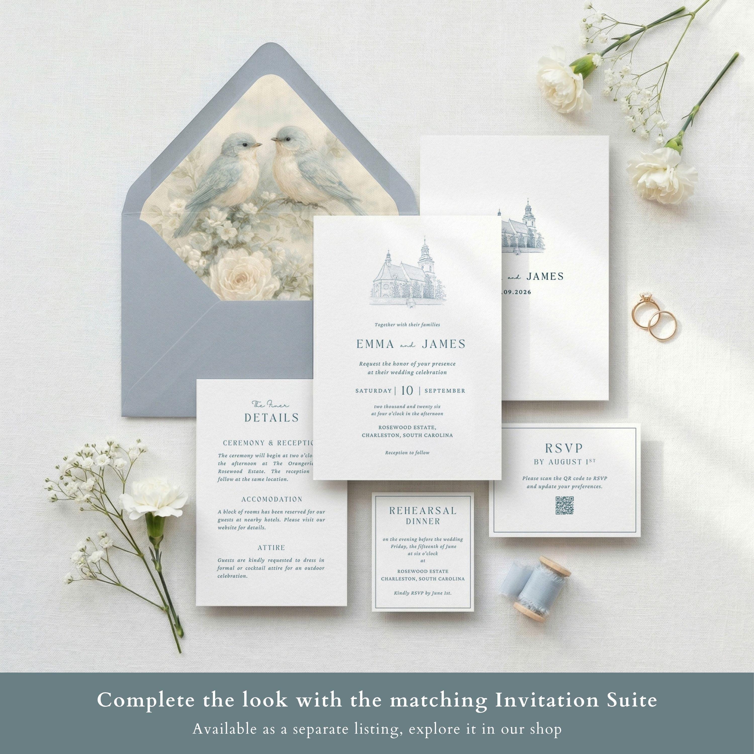 Vintage Floral Birds Envelope Liner Template, Blush Pink DIY Wedding ...