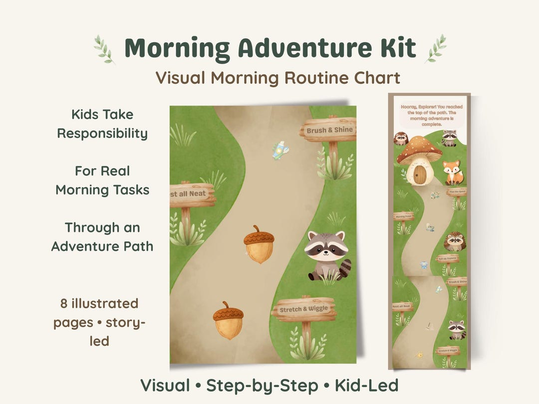 Morning Routine Chart for Kids | Visual Morning Schedule for Toddlers ...