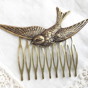 Vintage Solid Brass Eagle Hair Claw Clip Gold Tone Bird Made in India 1980s Eagle Hair Claw - Etsy main image 4