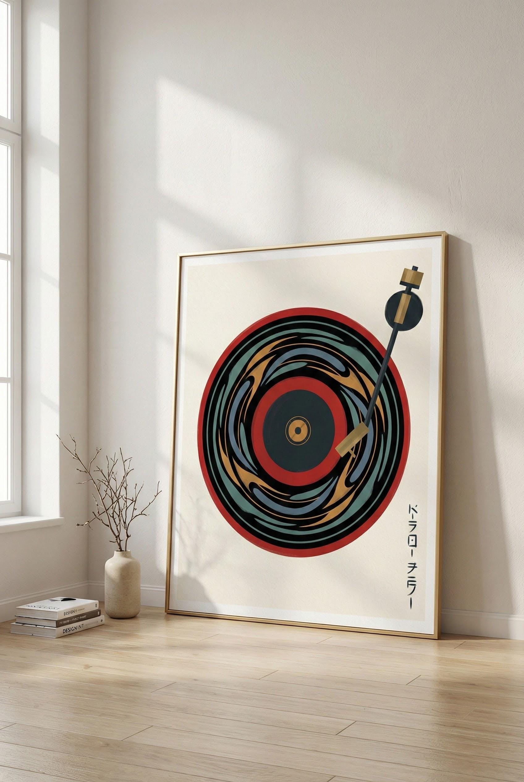 Tokyo Jazz Kissa Print, Retro Vinyl Record, Japandi Wall Art