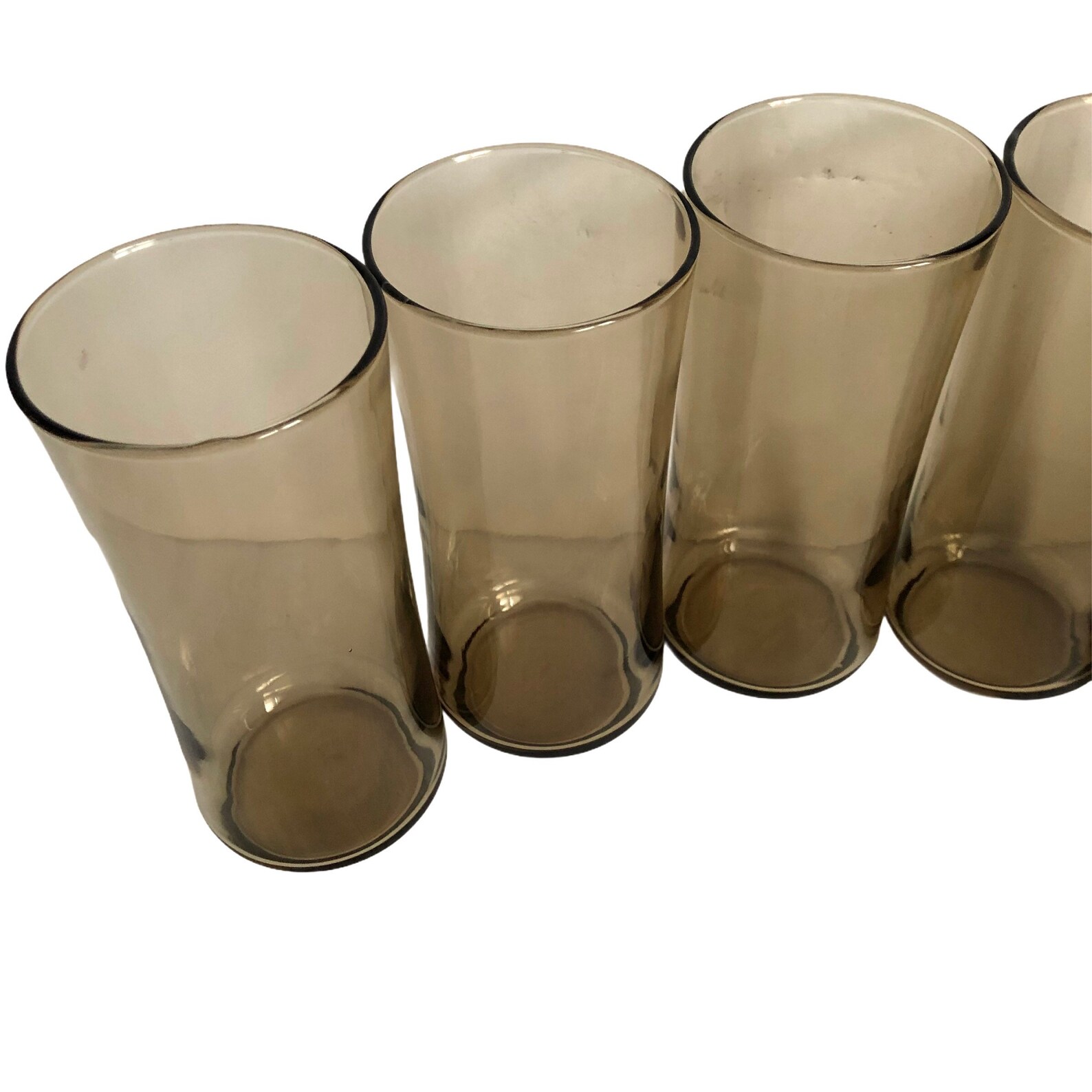 Drinking Glasses Smokey Brown 16oz Set 6 Vintage Mid Century Etsy