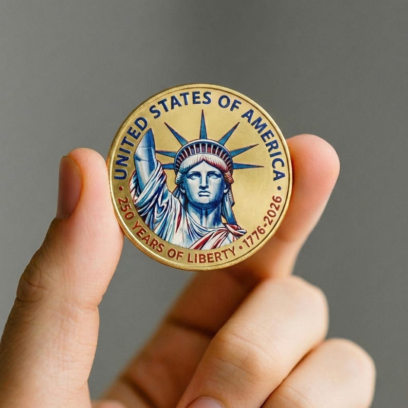 USA 250th Anniversary Commemorative Coin, 250 Years of Liberty 1776 ...