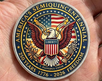 250th Anniversary America's Collectible Coin, 1776-2026 USA Semiquincentennial Gift, American Eagle Freedom Liberty Challenge Coin