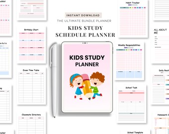 Kids Study Schedule Planner | Homework Organizer (Printable Planner)
