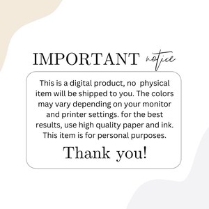 May include: White background with the text "IMPORTANT notice" at the top. A white rectangular box contains the text: "This is a digital product...Thank you!" The text is in black.