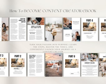 Content Creator Guide Ebook | Social Media Growth, Beginner Tips (Digital Download)