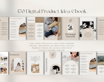 170 Digital Product Ideas Guide | Online Business Ebook (Digital Download)
