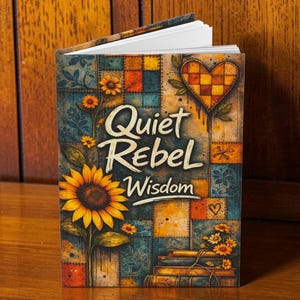 Cuaderno de sabiduría de Quiet Rebel: Cuaderno de patchwork con girasoles de arte popular