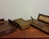 Silver Crest Bronze Mid Century Office Desk Set Men 39 s Gift Set Monogrammed Bronze Set Attorney 39 s Gift 4 Piece Set Unique Gifts
