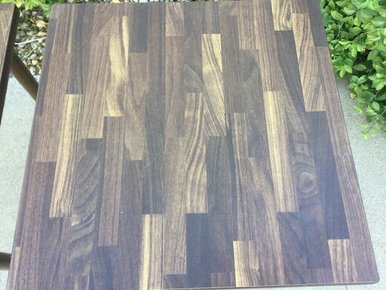 1970s Butcher Block Veneer Side Table Pair Vintage 16 Etsy