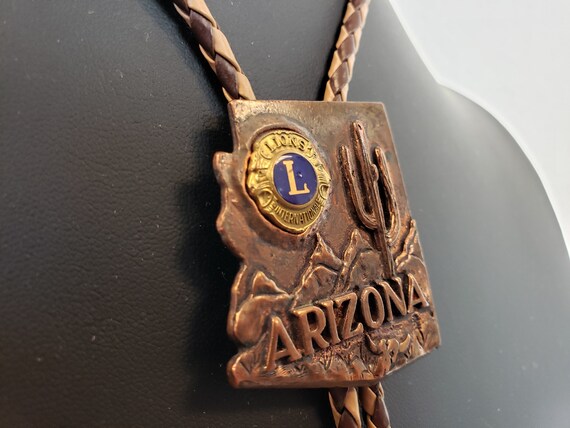 Arizona Lion's Club Bolo Tie / Copper Bolo Tie / A