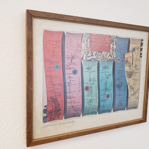 Road Map London To Oxford By John Ogilby 1675 / Framed Reproduction In Color / Framed Wall Art / Vintage Maps /Office Decor Vintagesouthwest