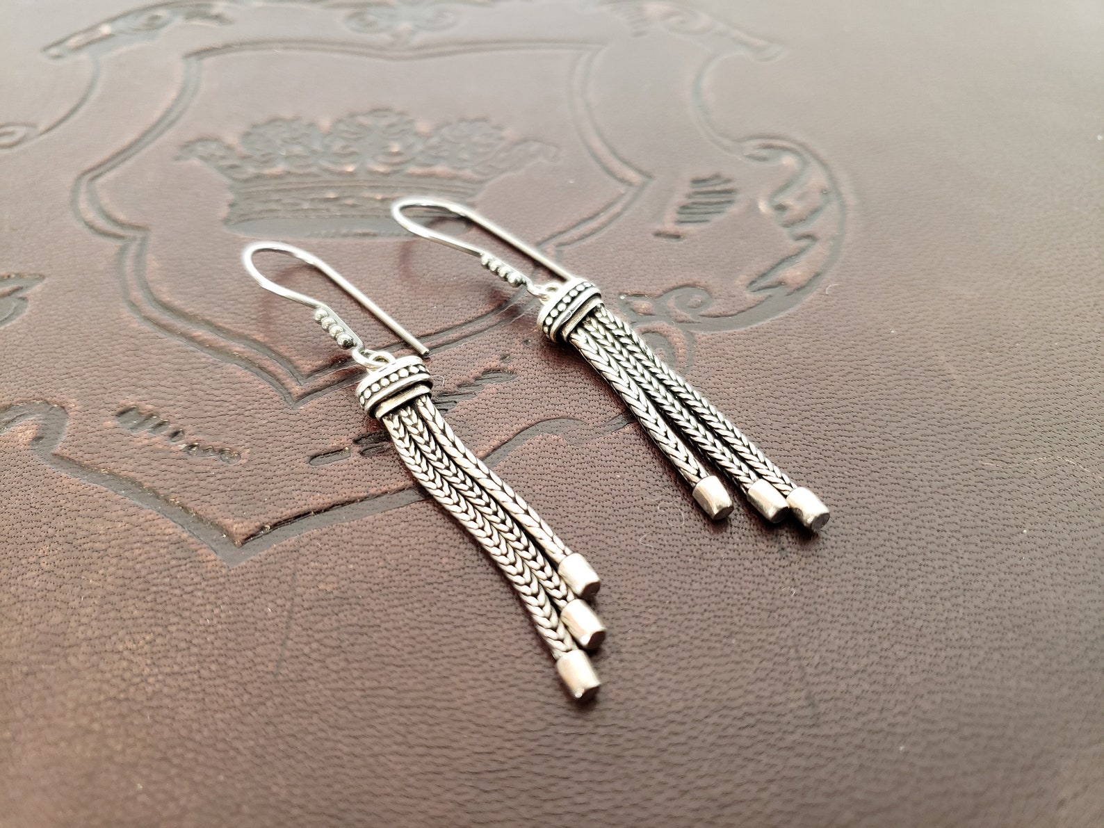 Sterling Silver Tassel Earrings / Sterling Dangle Drop Etsy