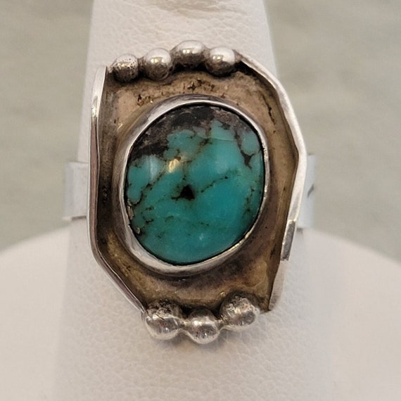 Raymond Bitosi Turquoise Ring ~  Handcrafted Nava… - image 1