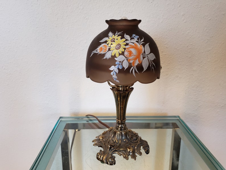 Westmoreland Electric Fairy Lamp / Brown Satin Glass Lamp / Etsy