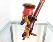 Italian Carved Pipe Folk Art Pipe Standing Pipe Bearded Man Pipe Collectible Folk Art Tobacciana Gifts Vintagesouthwest