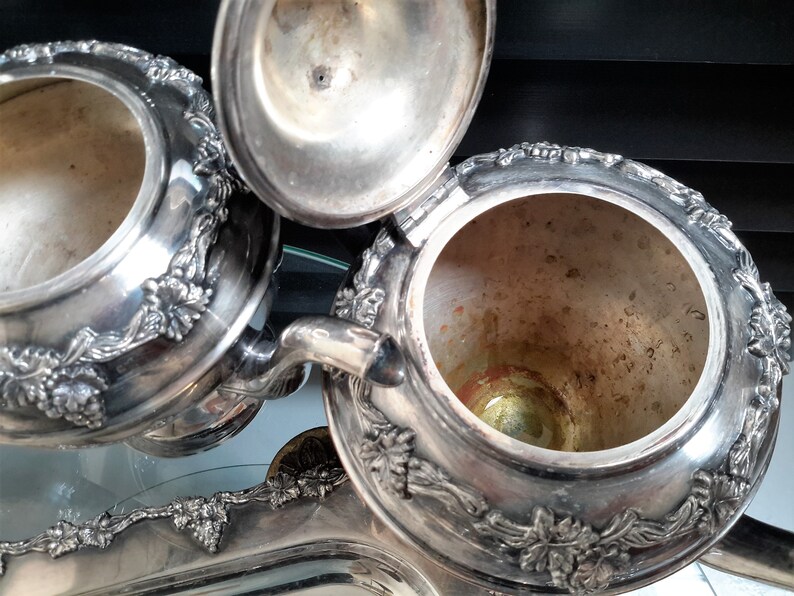 Old English Reproduction Tea/Coffee Service Set With Tray / Etsy