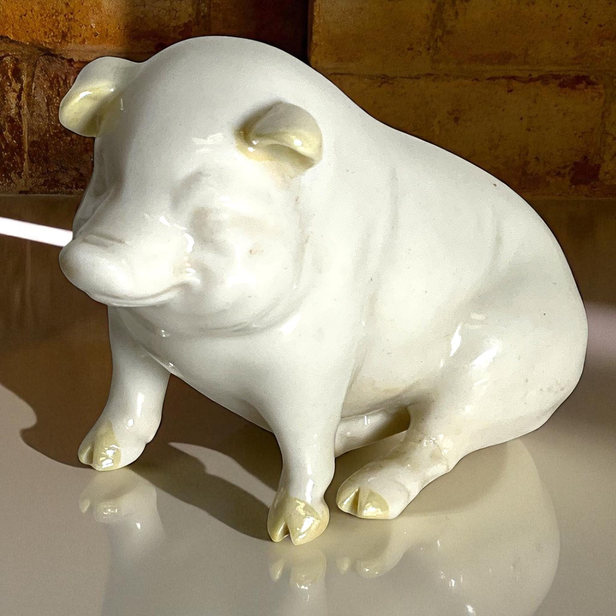 Belleek Pig - Etsy