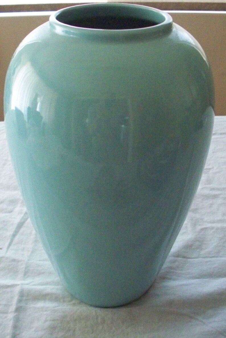Vintage Haeger Pottery Floor Vase Very Large Sized Turquoise Etsy