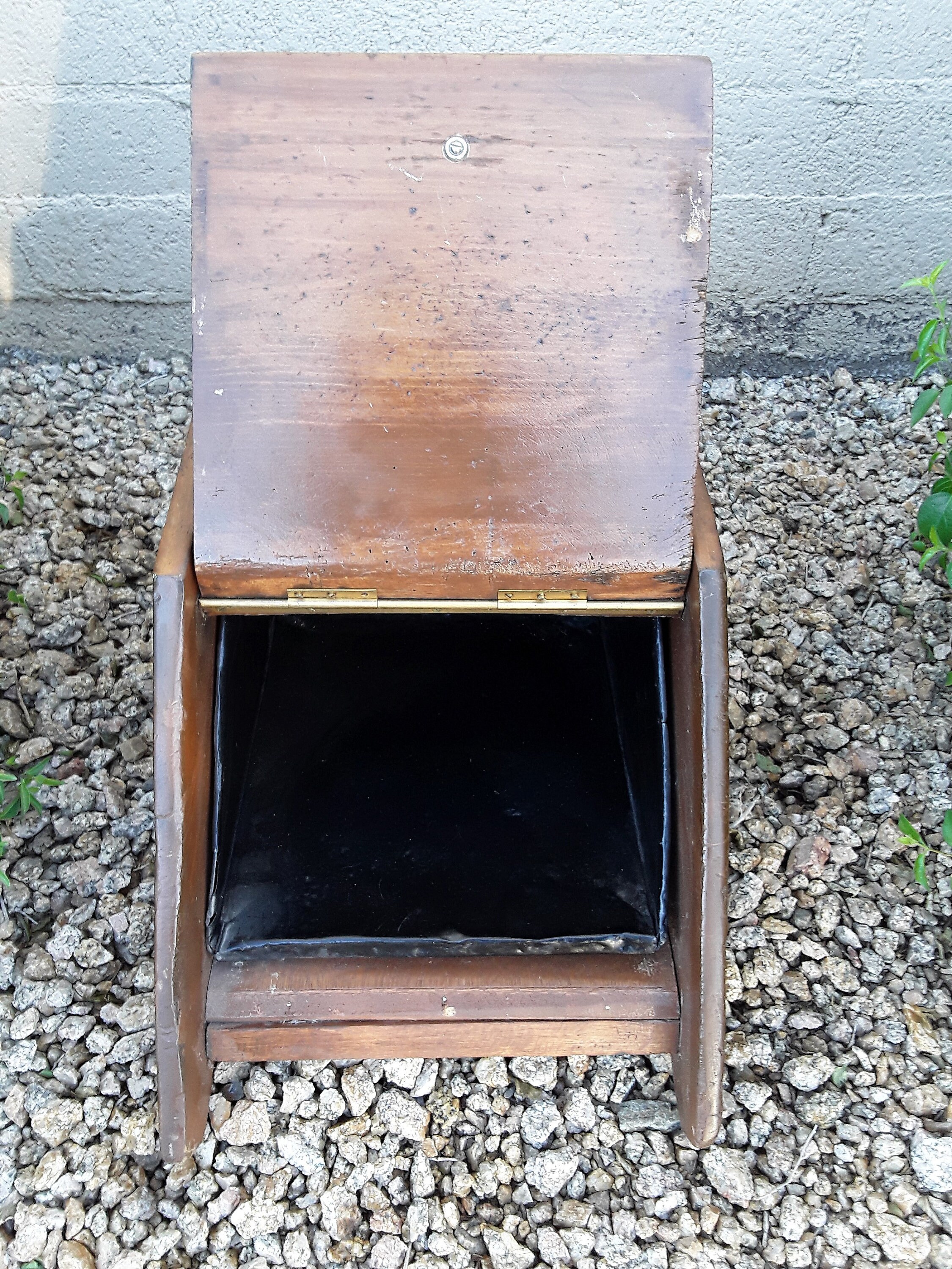 Coal Ash Scuttle Box Removable Metal Liner Bin  Wood Box Frame  Attached Scoop Shovel  Fireplace Wood Stove Decor  12 x 18  FREE SHIP