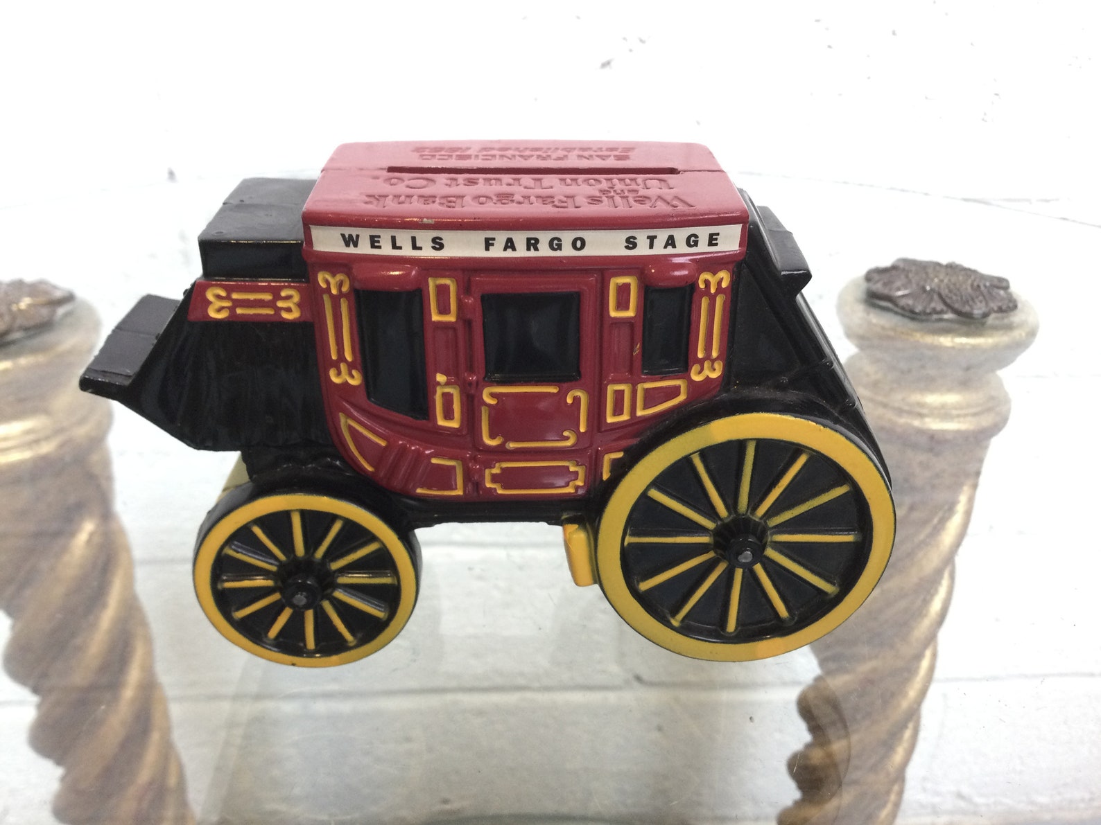Wells Fargo Stagecoach Coin Bank Metal Coin Bank Missing Etsy