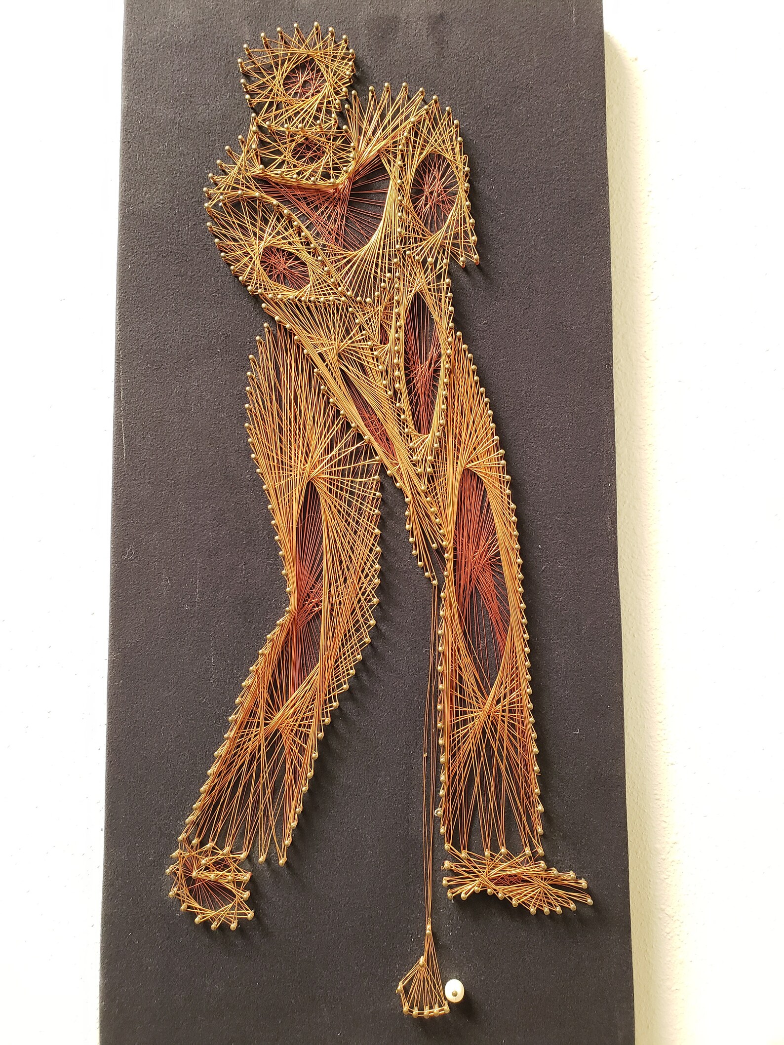 Pair Copper Wire String Art Wall Hanging / 3D Golf Player Wall Etsy
