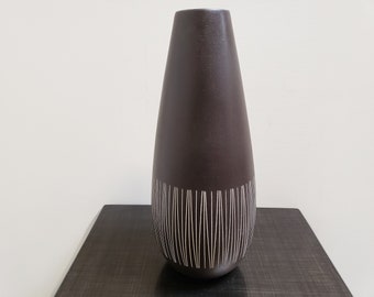 Large Royal Haeger Pottery Vase / Designer Larry Laslo / 18" Vase Home Decor / Chocolate Brown /1980's Contemporary Modern/ Vintagesouthwest