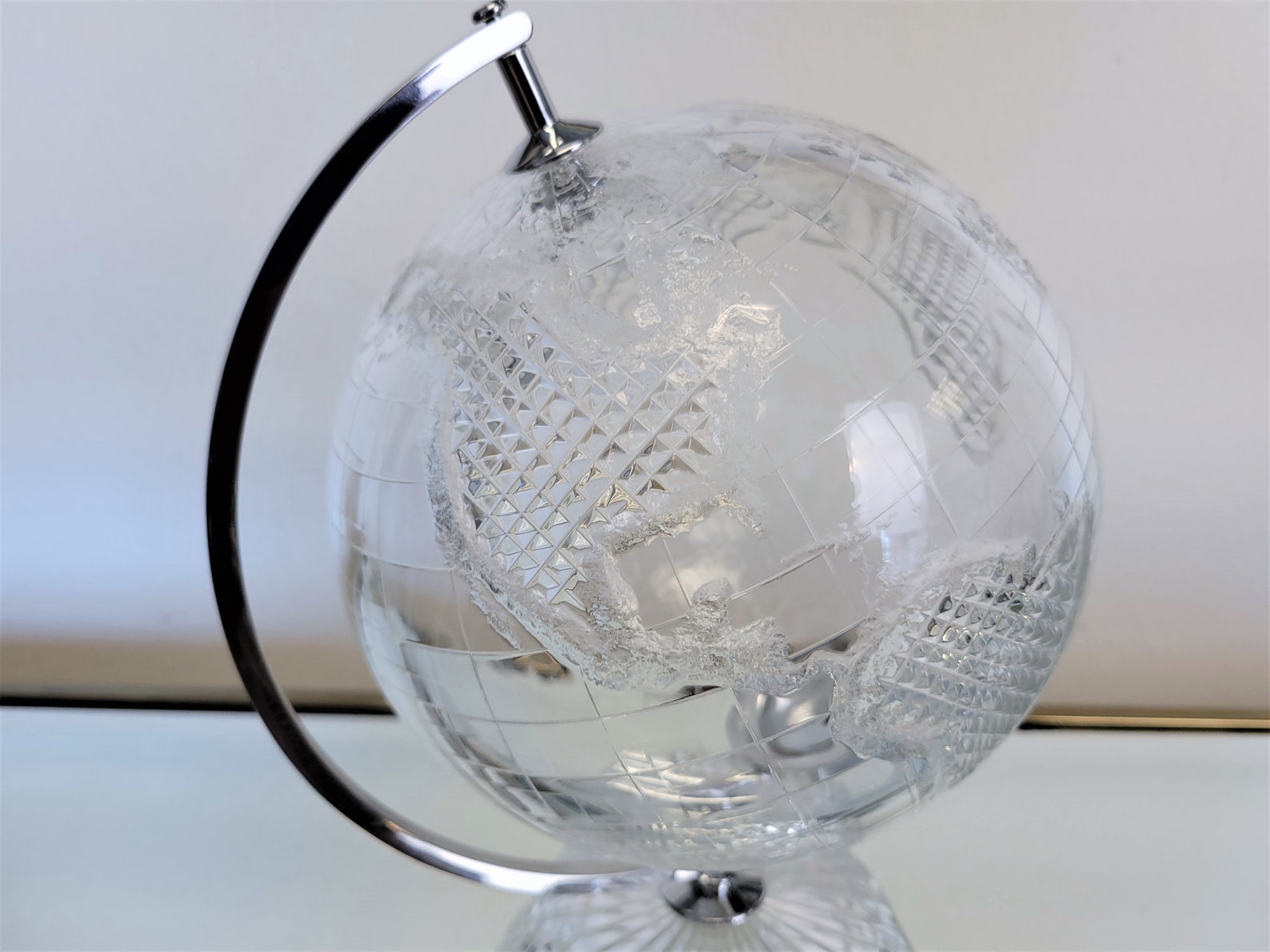 Waterford Crystal World Globe / 11 Tall Rotating Globe Etsy