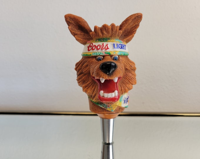 Coors Light Beer Wolf Beer Tap Handle / Original 80s Breweriana / Man