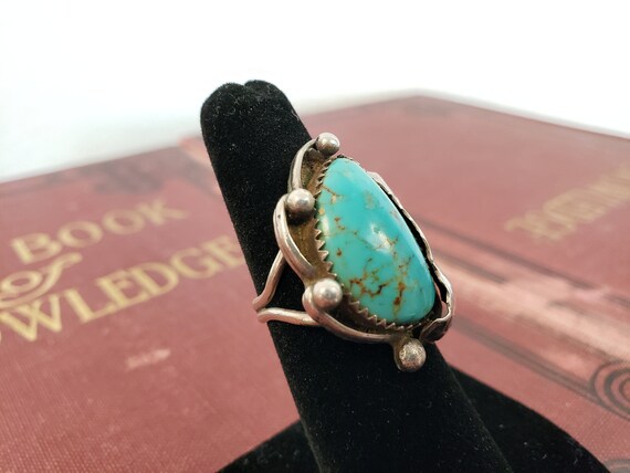 Turquoise Sterling Silver Ring: Native American L… - image 2