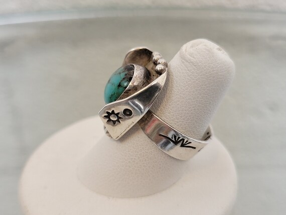 Raymond Bitosi Turquoise Ring ~  Handcrafted Nava… - image 3