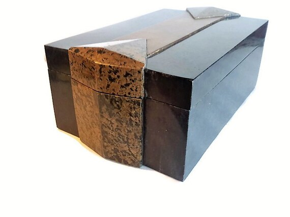 Vintage Stone Box Maitland Smith Hinged Lid Made In Etsy