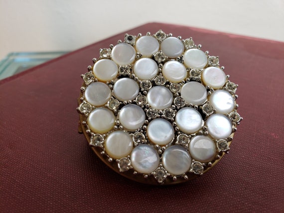 MOP & Rhinestone Lipstick Case / Mirrored Lipstic… - image 2