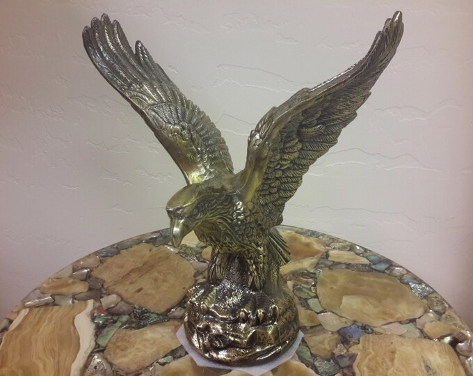 BRASS EAGLE Figurine Finial Home Office Decor Large Eagle Statue Etsy