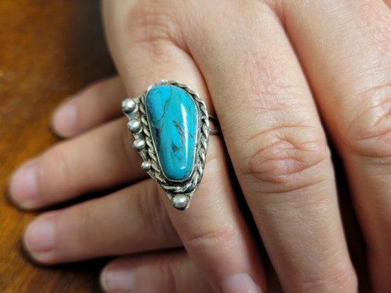 Navajo Turquoise Sterling Ring Native American Ring Size 6 Handcrafted Southwest Jewelry Jewelry Gifts Vintagesouthwest Etsy