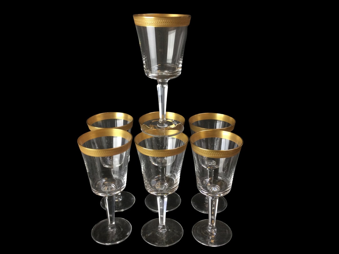 by Lenox Barware Set of 8 Water Goblets Vintage Gold