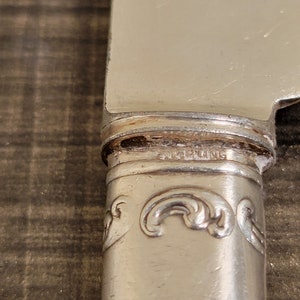 Antique Shreve & Co Mother of Pearl Handle Sterling Silver Butter Knife Set of 6 Antique Cutlery Flatware VintageSouthwest image 4