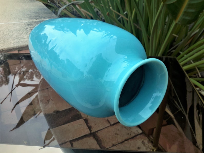 Rookwood Pottery Daffodil Vase Minimalist Shape 6870 Dated 1946 Floral Design Peking Blue Crystalline Color FREE SHIPPING