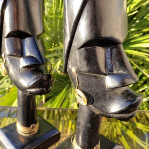 Carved African Statues / Ebonized Wood Sculptures / Ebony African Art Object / Folk Art Africa / African Sculptures / Vintagesouthwest