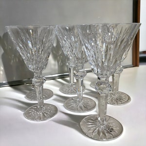 Waterford Crystal Barware Shandon (Cut) Claret Wine Glasses Set of 7 ~ Vintage 6 3/4&quot; Luxury Waterford Cut Crystal ~ VintageSouthwest