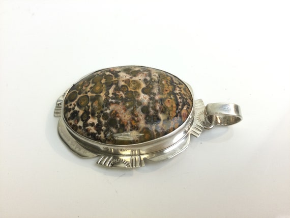 Artisan Signed "SB" Sterling Silver & Leopard Ski… - image 3