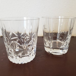 Pair Barware Glasses / Double Old Fashioned Glasses / Cut Crystal Barware / Luxury Drinking Gifts / Vintagesouthwest